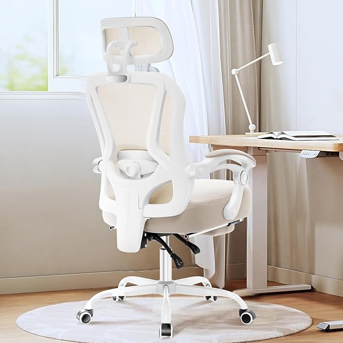 Ergonomic Office Chair with Footrest, Ultra Thick Reclining Desk Chair with - Image 7