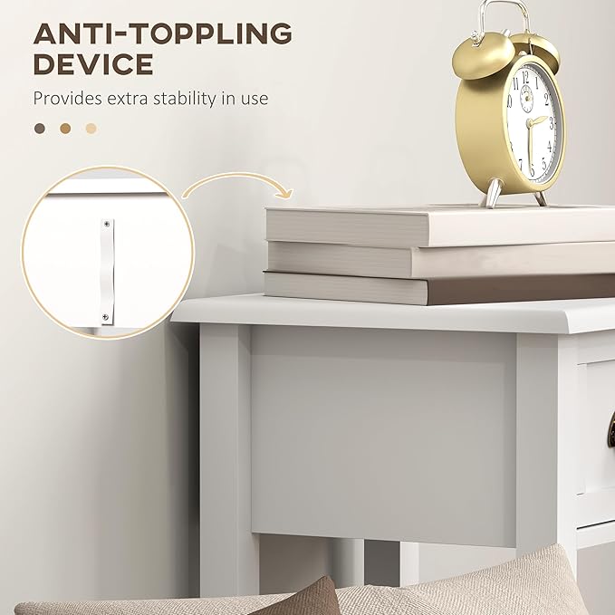 HOMCOM 2-Tier Side Table with Drawer, Narrow End Table with Bottom Shelf - Image 6