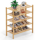 Haddockway 5 Tier Bamboo Shoe Rack Storage Organizer, Small Space 27"x11"x32" by Haddockway