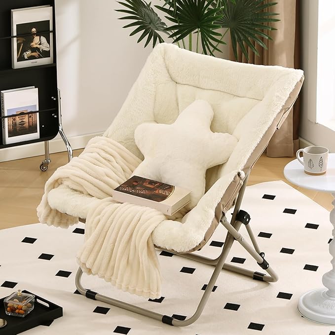 Welnow Comfy Saucer Chair, Oversized Folding Reading Chair - Image 2