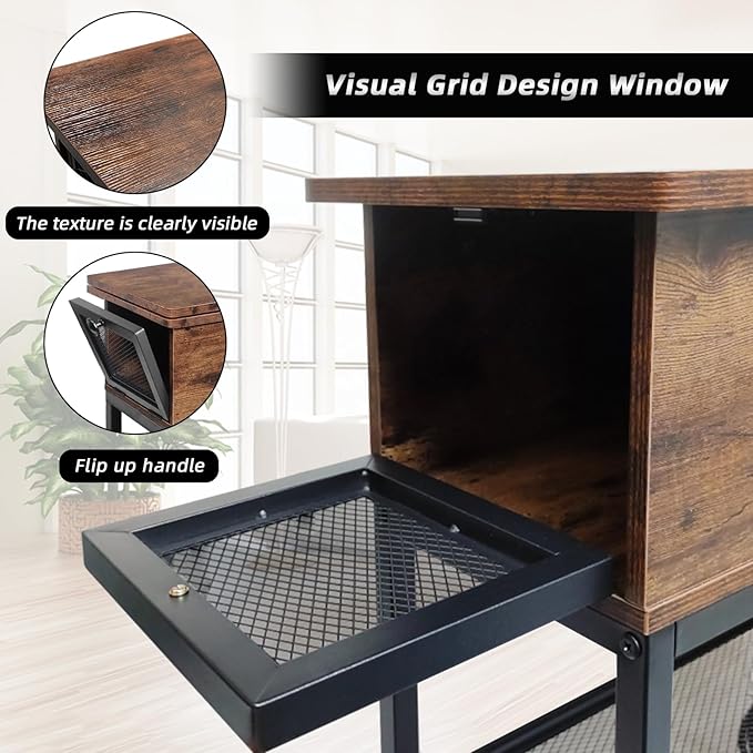 Flip Top End Table for Living Room, 28 inch Side Table, Narrow Side Table - Image 4