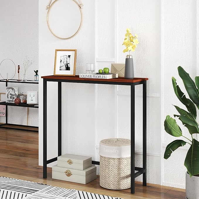 HollyHOME Narrow Console Table, 29.5" Slim Entryway Table, Sofa Stand, Hallway - Image 2