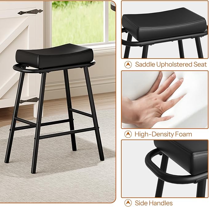 HOOBRO Bar Stools, 24” Barstools - Image 4