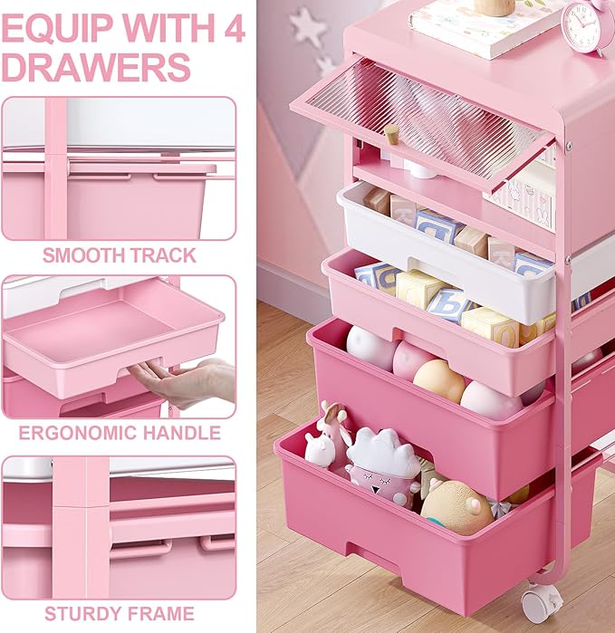 Utility-Rolling-Storage-Drawer-Craft-Cart-Organizers - Image 5