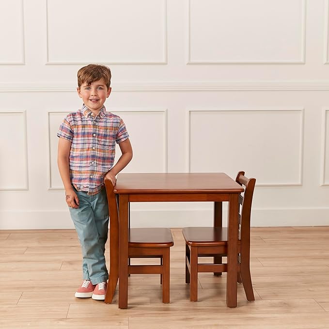 ECR4Kids 24in x 24in Hardwood Table and Chair Set, 12in Seat Height, Kids - Image 9