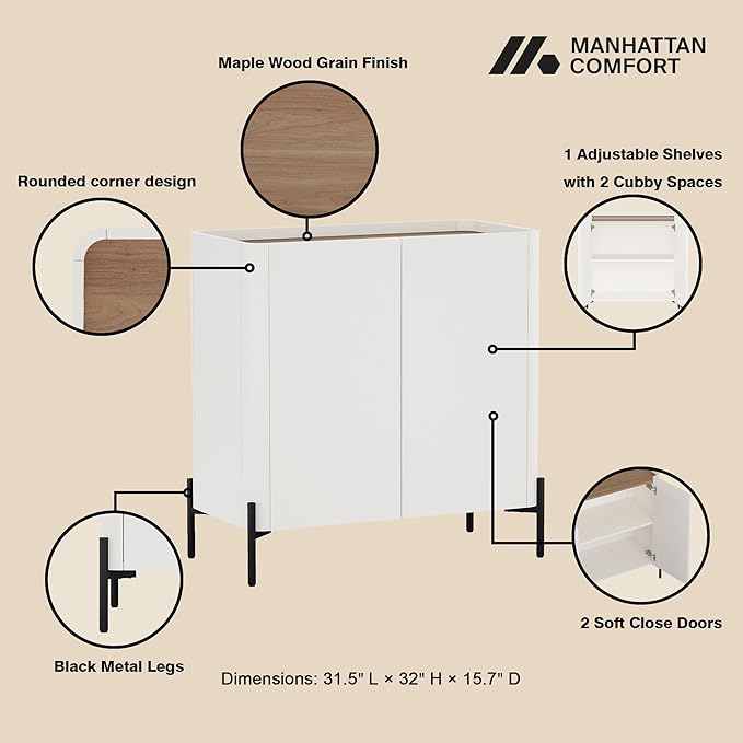 Manhattan Comfort Abbey Accent Cabinet - Image 4