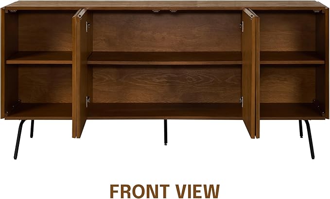 NTC Veil Modern Sideboard with 4 Doors, Buffet Cabinet with Vertical Groove - Image 4