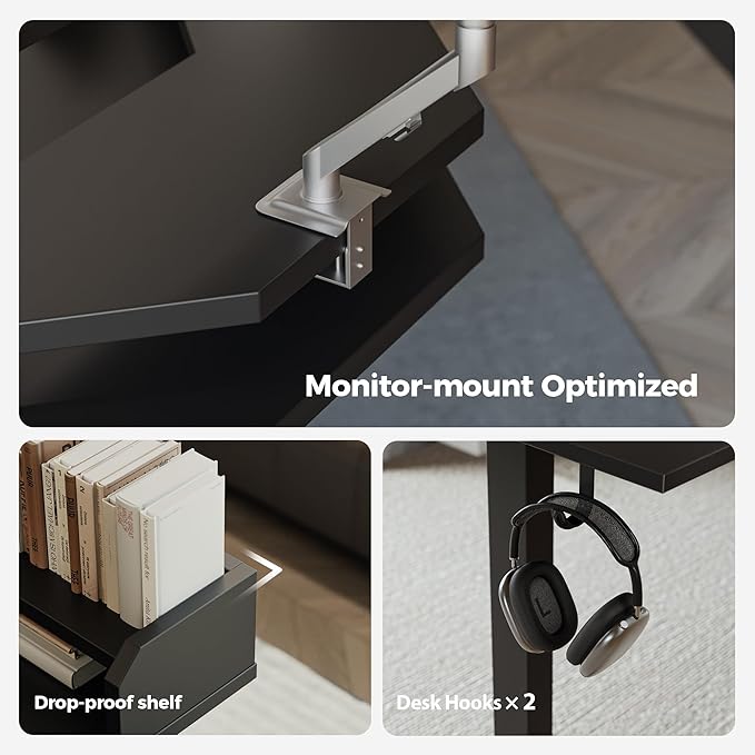 Agilestic L Shaped Standing Desk, Adjustable Height Corner Gaming Desk - Image 6
