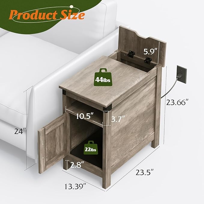 WLIVE Farmhouse End Table Set of 2 - Image 3