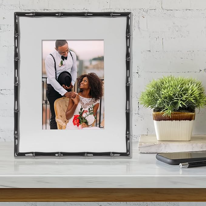 Lawrence Frames 8x10 Black Polished Metal Picture Frame - Image 3