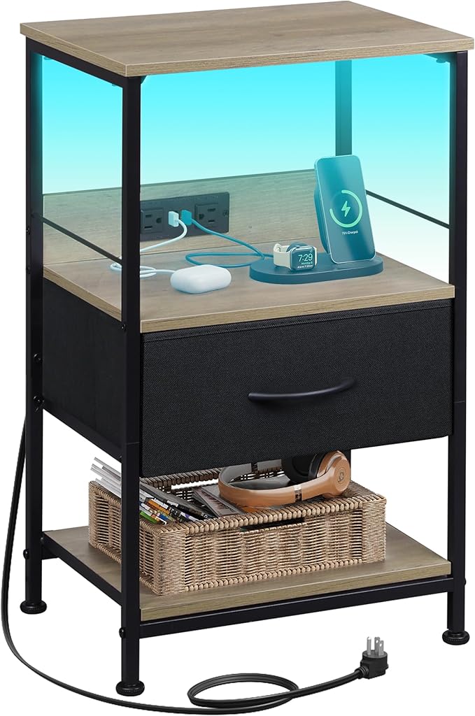 WLIVE LED Nightstand, Night Stand by WLIVE