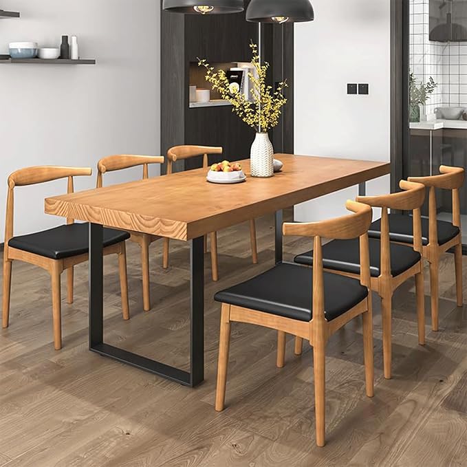 Stylish Modern Minimalist Solid Wood Dining Table - Image 3