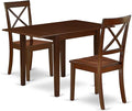 East West Furniture NDBO3-MAH-W 3 Piece Dining Set Contains a Rectangle Dining by EastWestFurniture