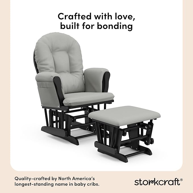 Storkcraft Premium Hoop Glider & Ottoman — GREENGUARD Gold Certified, Wood - Image 4