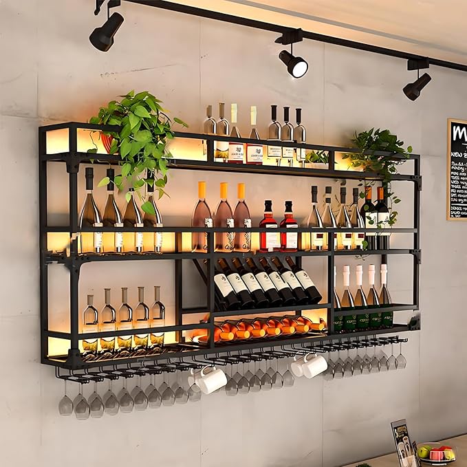 Metal Wall-Mounted Wine Rack - Image 3