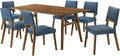 Armen Living Channell Mid Century Modern 7 Piece Walnut Wood Dining Table Set by ArmenLiving