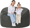 4FT Bean Bag Chair with Ultra Soft Velvet Cover Bean Bag Sofa with Memory Foam by Unknown