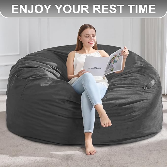 Hobestluk 5FT Bean Bag Chair Giant Bean Bag Chairs - Image 7