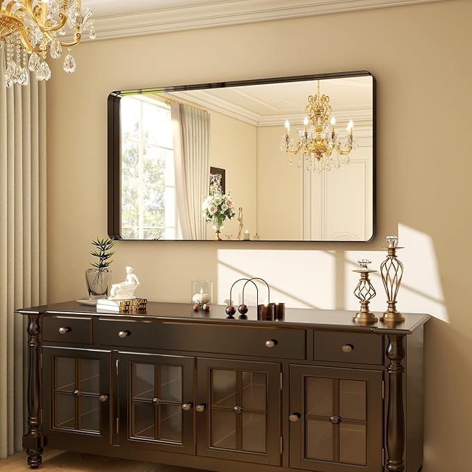 48"x30" Black Bathroom Mirror - Image 4