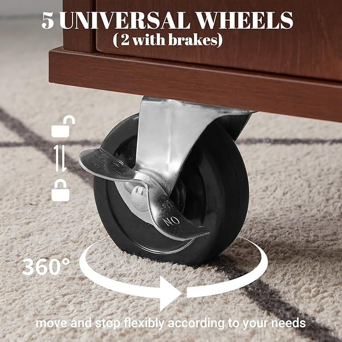 Rovibek 53" Kitchen Island on Wheels - Image 7