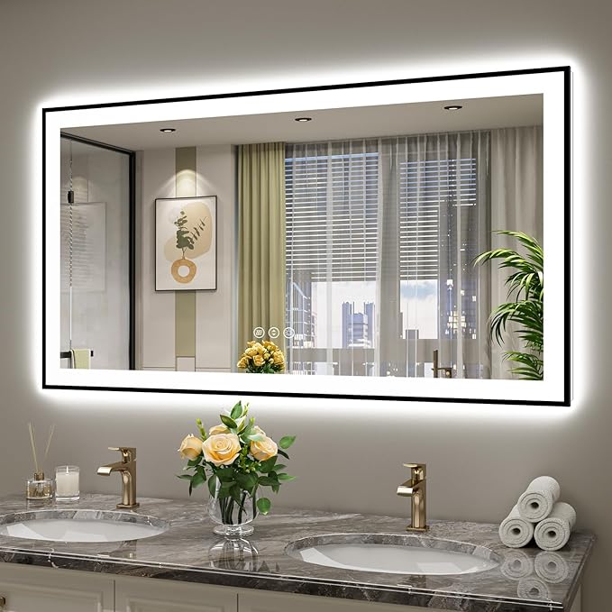 55x30 Inch LED Bathroom Mirror by YEELAIT