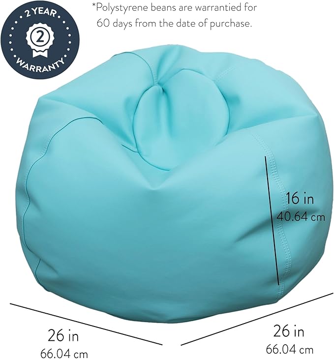 Children's Factory 26" Round Bean Bag, Bean Bag Chair - Image 2