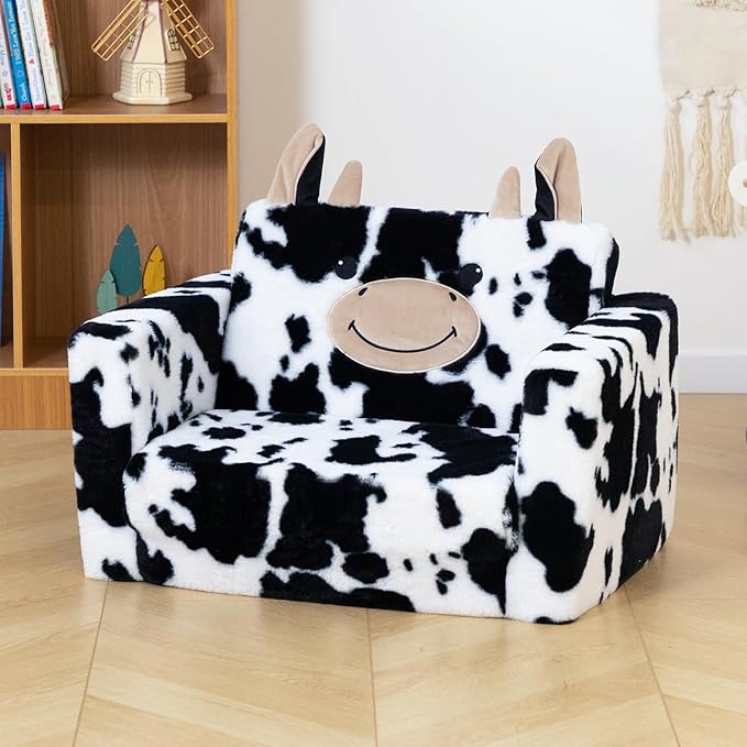 ALIMORDEN Fold Out Toddler Couch, Comfy 2-in-1 Cuddly Sherpa Bear Chair - Image 9