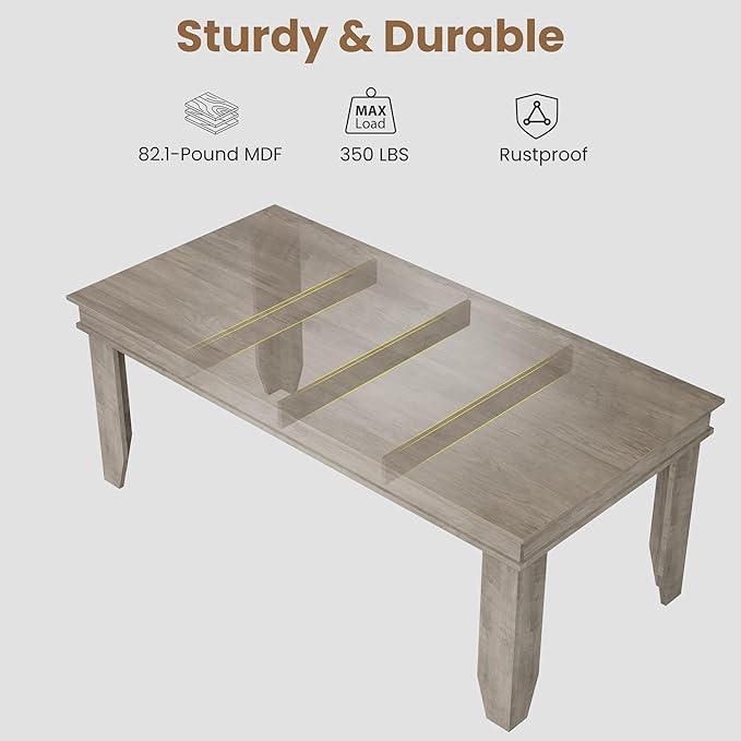 GarveeHome Farmhouse Dining Table - Image 7