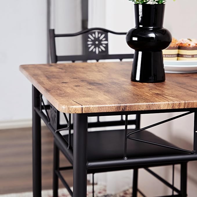 VECELO 3-Piece Small Kitchen Dining Table Set - Image 4