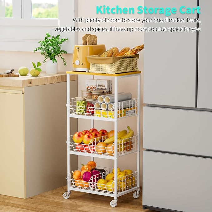 HapiRm Kitchen Fruit Vegetable Cart - Image 2