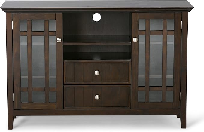 SIMPLIHOME Bedford SOLID WOOD 53 Inch Wide Transitional TV Media Stand in Dark - Image 8
