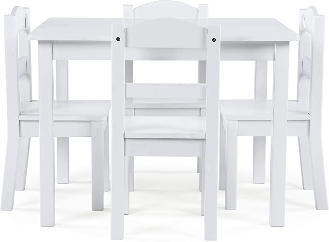 Humble Crew Kids Wooden Table and 4 Chairs Set, and Snack Time by HumbleCrew