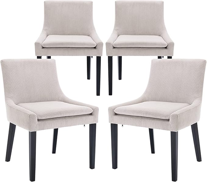 COLAMY Modern Dining Chairs Set of 4, Upholstered Corduroy Accent Side Leisure by COLAMYINC
