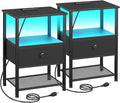 Night Stand Set 2, LED Nightstand by LOAKEKEL