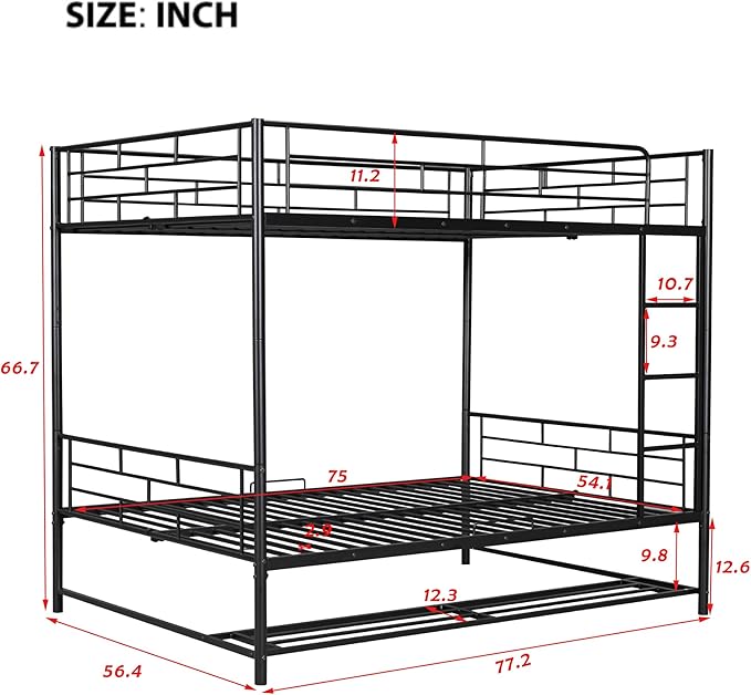 Metal Full Over Full Bunk Bed - Image 2