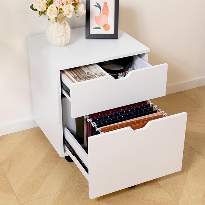 HollyHOME 2-Drawer Wood File Cabinet, Under Desk Cabinet - Image 8