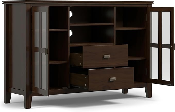 SIMPLIHOME Artisan SOLID WOOD 53 inch Wide Transitional TV Media Stand in - Image 3