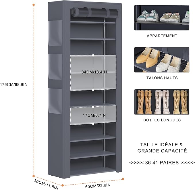 Shoes Rack 10 Tier Tall Shoe Rack - Image 3
