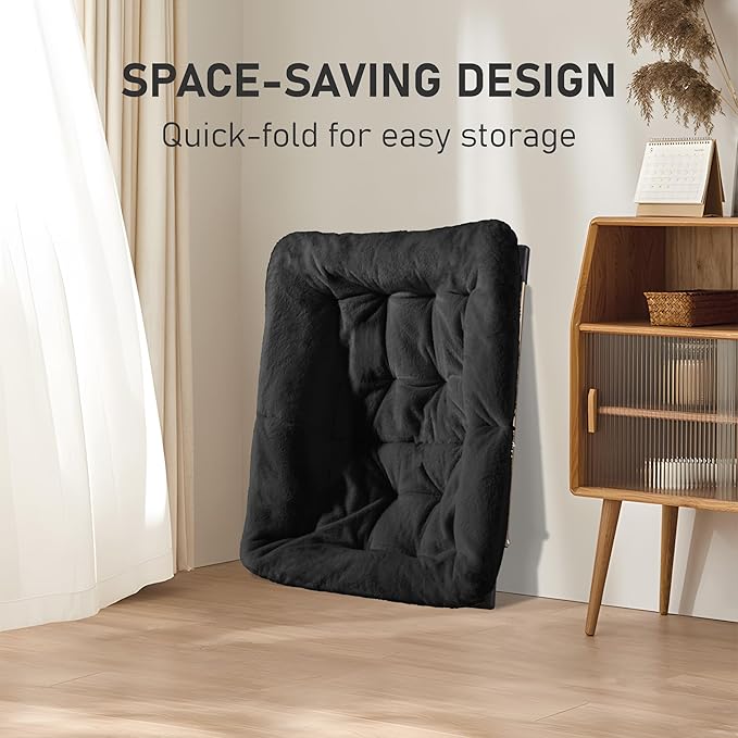 Comfy Oversized Saucer Chair, Soft Faux Fur Reading Lounge Chair - Image 7