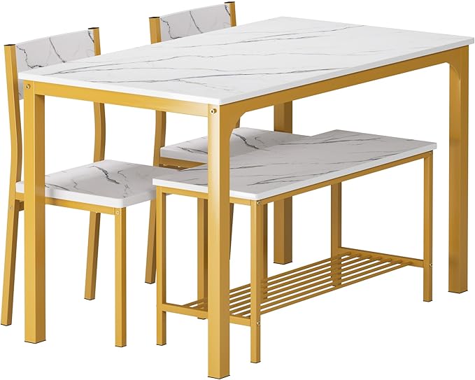 soges 4 Person Dining Table Set, 43.3 inch Kitchen Table Set - Image 8