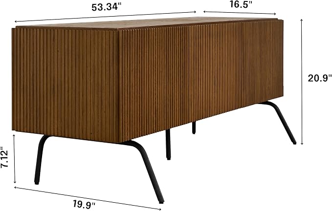 NTC Veil TV Stand with 3 Doors for TVs up to 60’’, Media Console with Vertical - Image 2