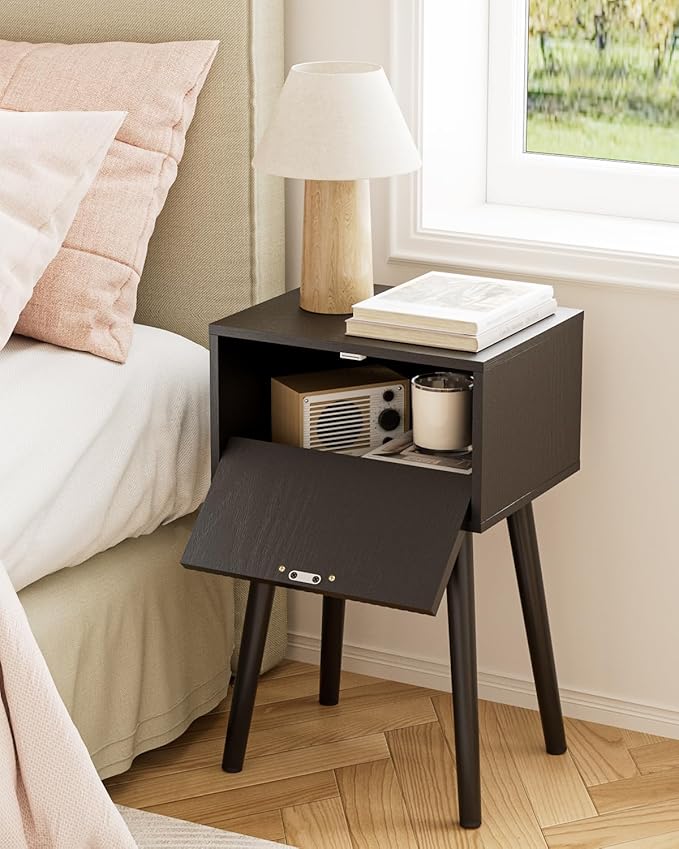 Night Stand Set 2, Small Modern Mid-Century Bedside Table - Image 5