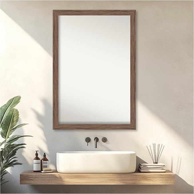 Amanti Art Brown Bathroom Mirror - Image 5