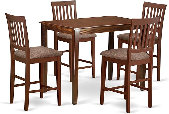 East West Furniture YAVN5-MAH-C 5 Piece Counter Height Pub Set Includes a by EastWestFurniture