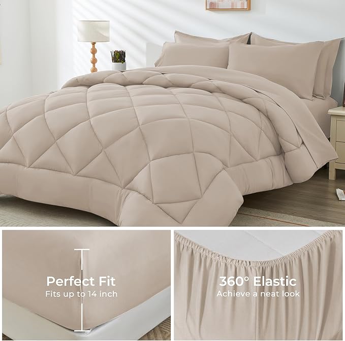 HEVUMYI Khaki Twin Comforter Set - Image 3