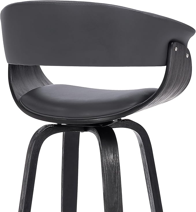 Armen Living Julyssa Mid Century Modern Swivel Bar Stool - Image 9