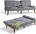 COLAMY Futon Sofa Bed-Fabric Small Couch, Small Lounge Convertible by COLAMYINC