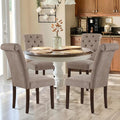 COLAMY Button Tufted Dining Chairs Set of 4, Parsons Upholstered Fabric Dining by COLAMYINC