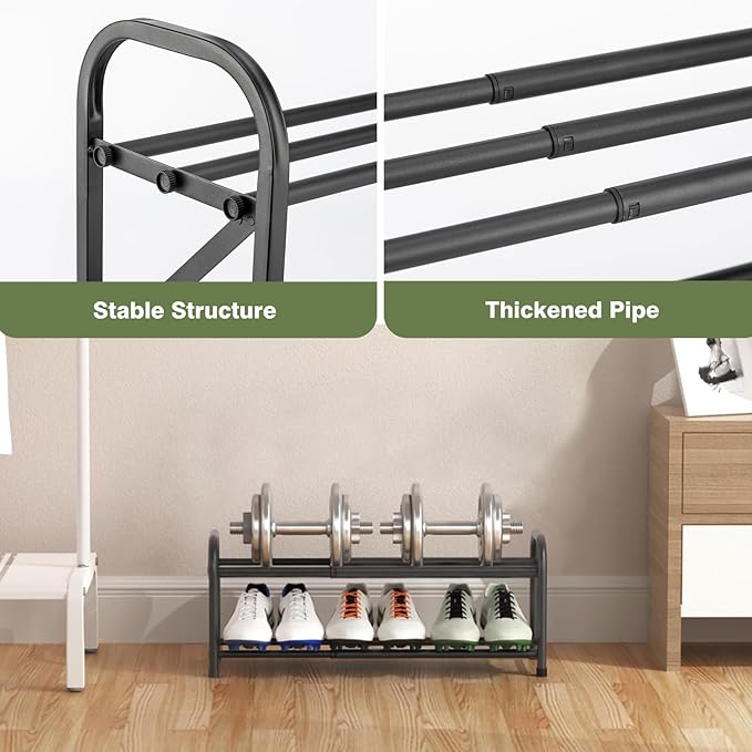 2-Tier Shoe Rack for Closet, Adjustable for Entryway Closet Doorway SturdyMetal - Image 4
