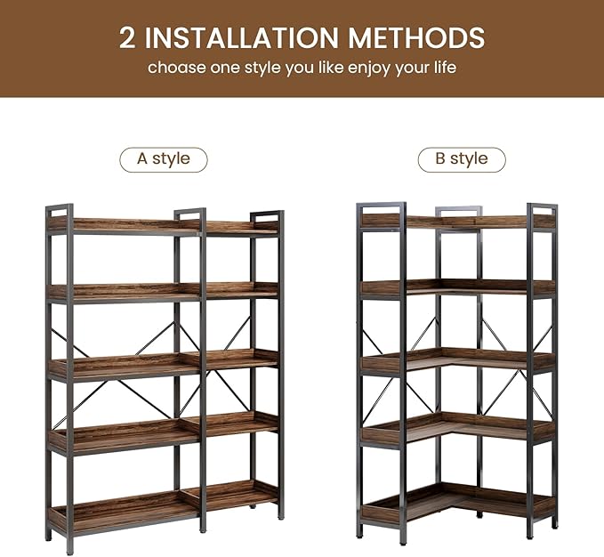 5-Tier Corner Bookshelf - Image 6